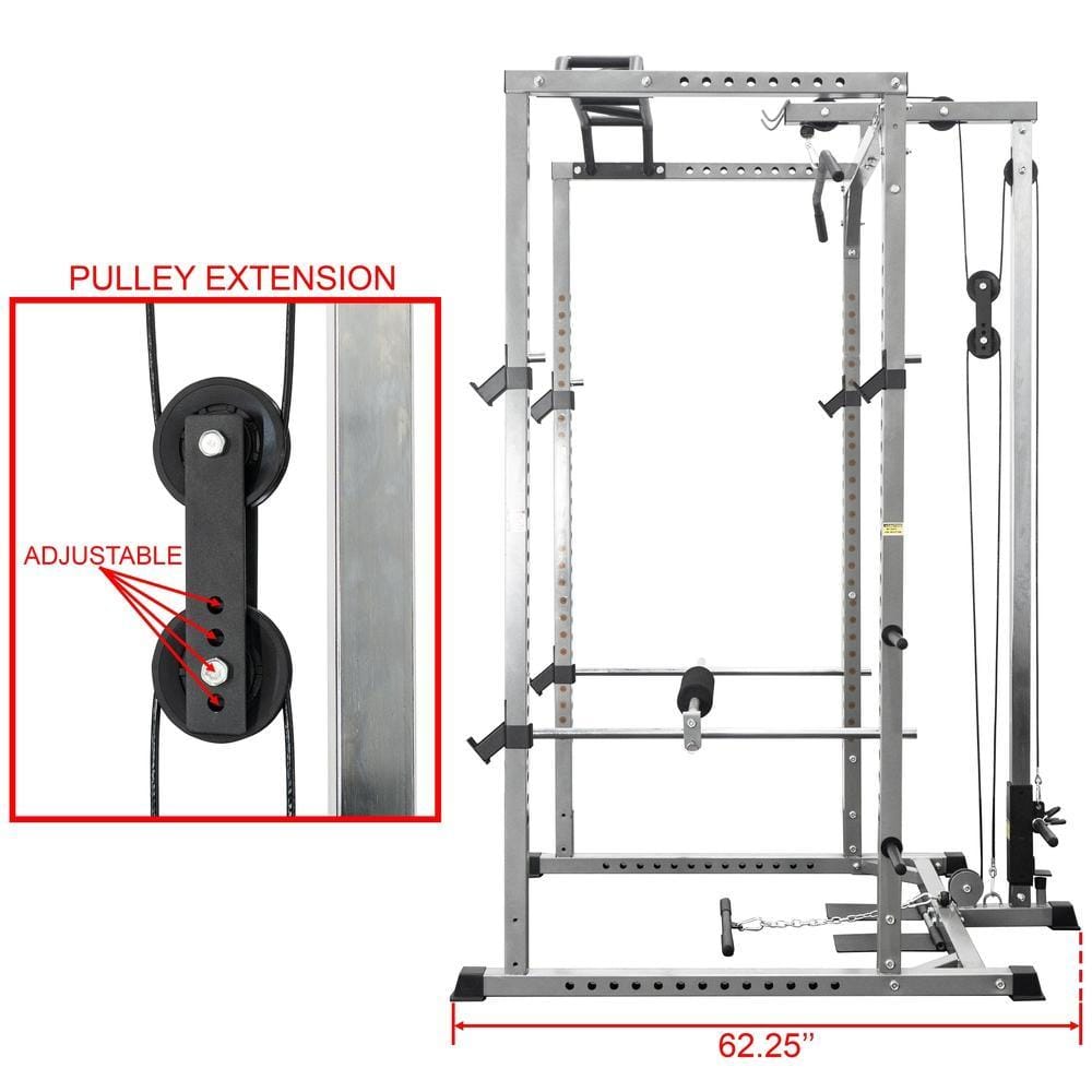 Deluxe 2.5x2.5 Power Rack w/ Multi Grip Pullup Bar - Grit Grind Strength