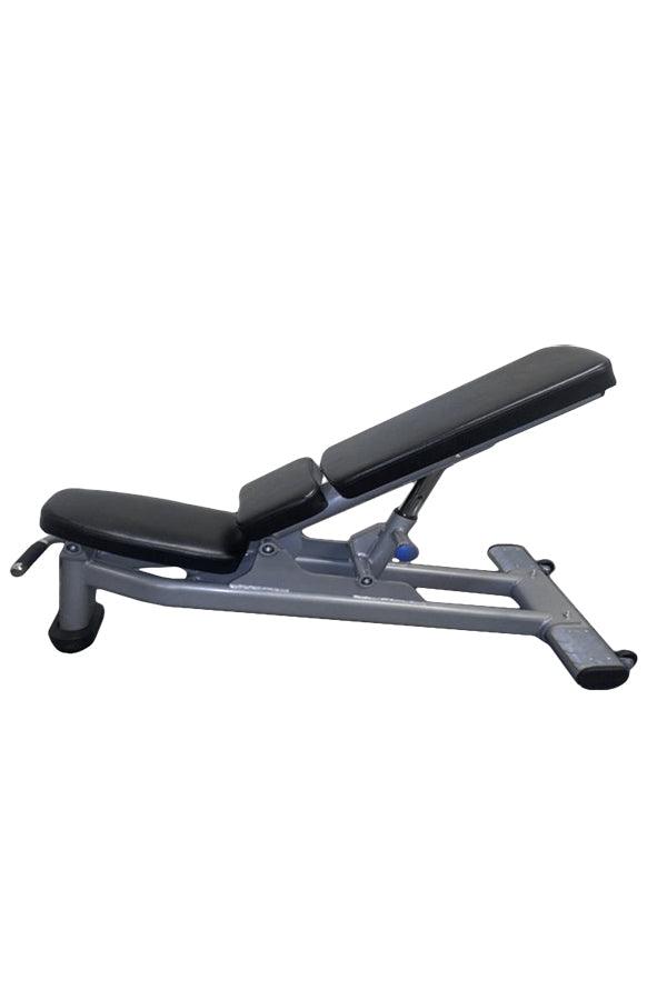 Deluxe Adjustable Bench - Muscle D Fitness - Adjustable Moveable Padded Bench Black Silver - Grit Grind Strength