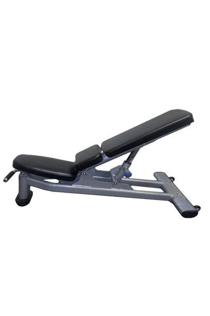 Deluxe Adjustable Bench - Muscle D Fitness - Adjustable Moveable Padded Bench Black Silver - Grit Grind Strength