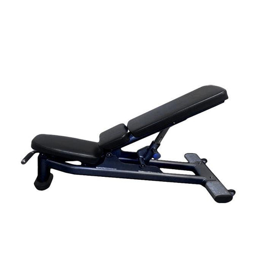 Deluxe Adjustable Bench - Muscle D Fitness - Adjustable Moveable Padded Bench Black Silver - Grit Grind Strength