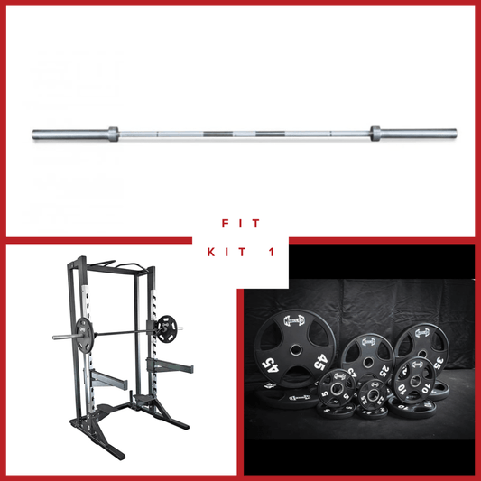 Deluxe Half Rack Complete Weight Set - Muscle D Fitness - Heavy Duty - Adjustable Safety Bars - Pull Up - Vertical Olympic Bar Storage - Grit Grind Strength