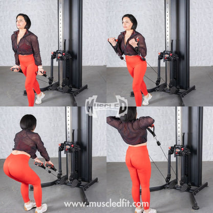 Dual Adjustable Functional Trainer | Muscle D Fitness Full - Body Machine - Grit Grind Strength