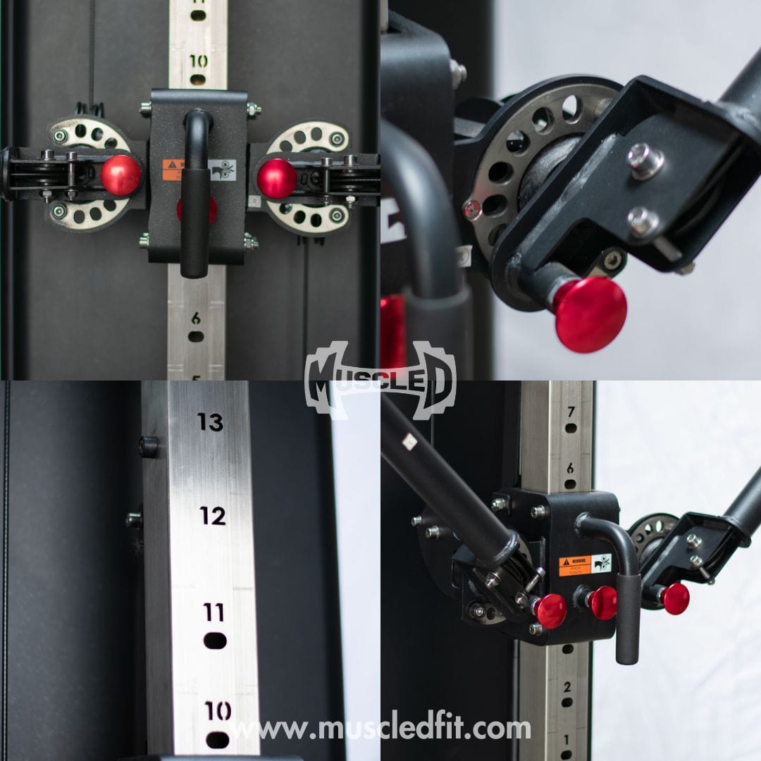 Dual Adjustable Functional Trainer | Muscle D Fitness Full - Body Machine - Grit Grind Strength