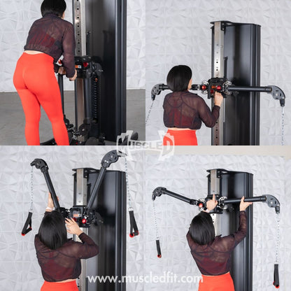 Dual Adjustable Functional Trainer | Muscle D Fitness Full - Body Machine - Grit Grind Strength