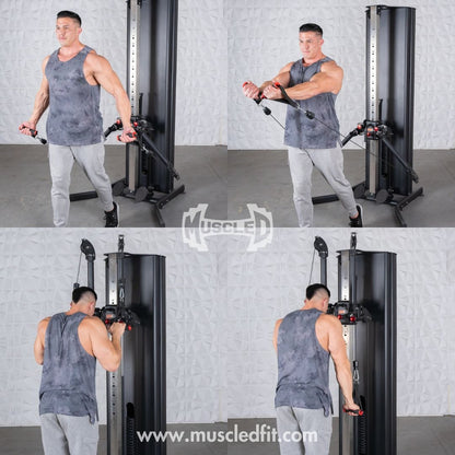Dual Adjustable Functional Trainer | Muscle D Fitness Full - Body Machine - Grit Grind Strength