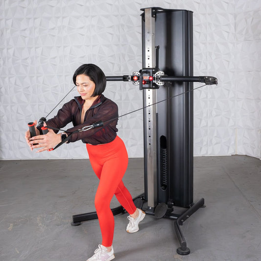 Dual Adjustable Functional Trainer | Muscle D Fitness Full - Body Machine - Grit Grind Strength