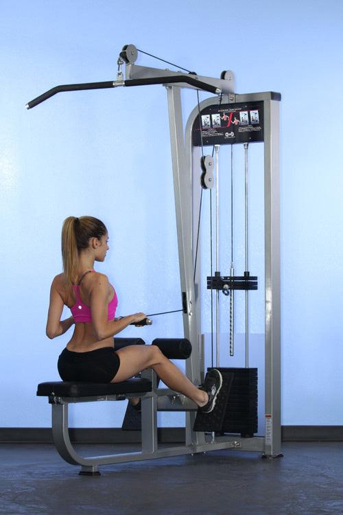 Dual Function Lat - Low Row Combo - Muscle D Fitness - Seated - Pin Selectorized - Commercial Grade - Grit Grind Strength