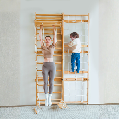 Neem Swedish Wall Ladder & Indoor Wooden Climber for Kids – Home Gym Playset - Grit Grind Strength