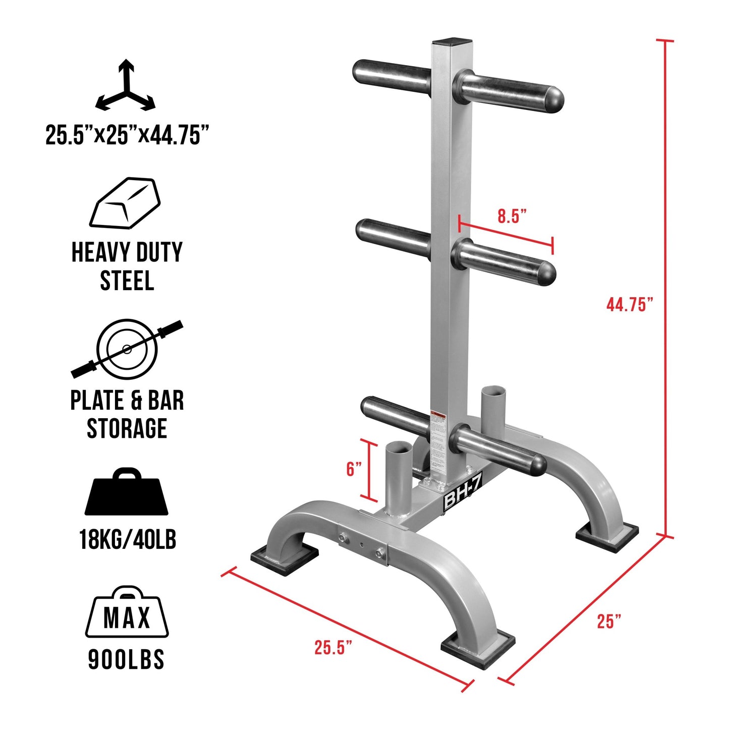 Elevated Storage Tree for Olympic Plates and Barbells - Grit Grind Strength