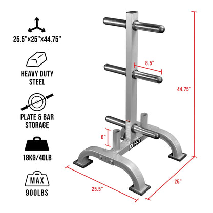 Elevated Storage Tree for Olympic Plates and Barbells - Grit Grind Strength