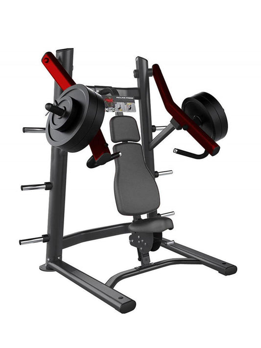 Elite Leverage Incline Chest Press - Muscle D Fitness - Commercial Grade - Adjustable Seat - Plate Loaded - Pec Workout - Grit Grind Strength