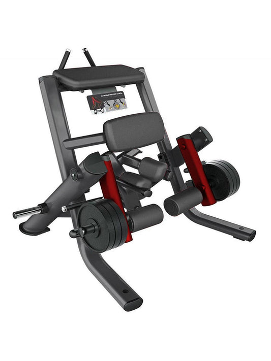 Elite Leverage Kneeling Leg Curl - Muscle D Fitness - Commercial - Plate Loaded - Leg Curl Hamstring Workout - Grit Grind Strength