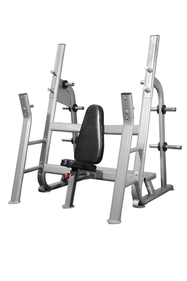 Elite Olympic Military Bench - Muscle D Fitness - Commercial - Seated Upright Shoulder Press - Grit Grind Strength