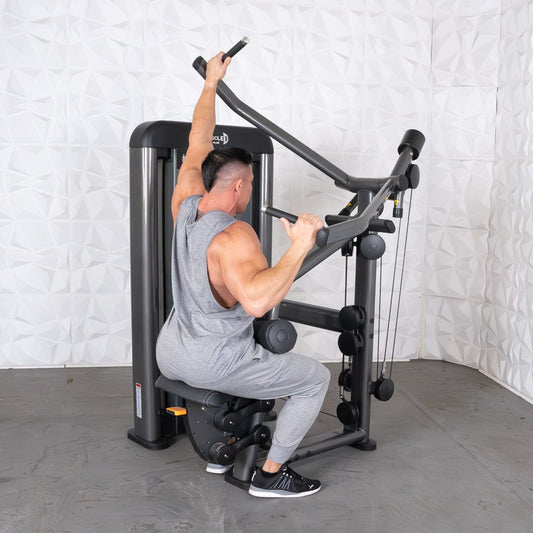 Elite Plus Lat Pulldown - Iso - Lateral | Muscle D Fitness - Grit Grind Strength