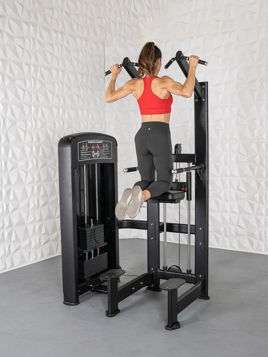 Elite Selectorized Assisted Chin/Dip - Muscle D Fitness - Commercial Grade - Adjustable - Pin Selectorized - Back & Shoulder Combo Machine - Grit Grind Strength