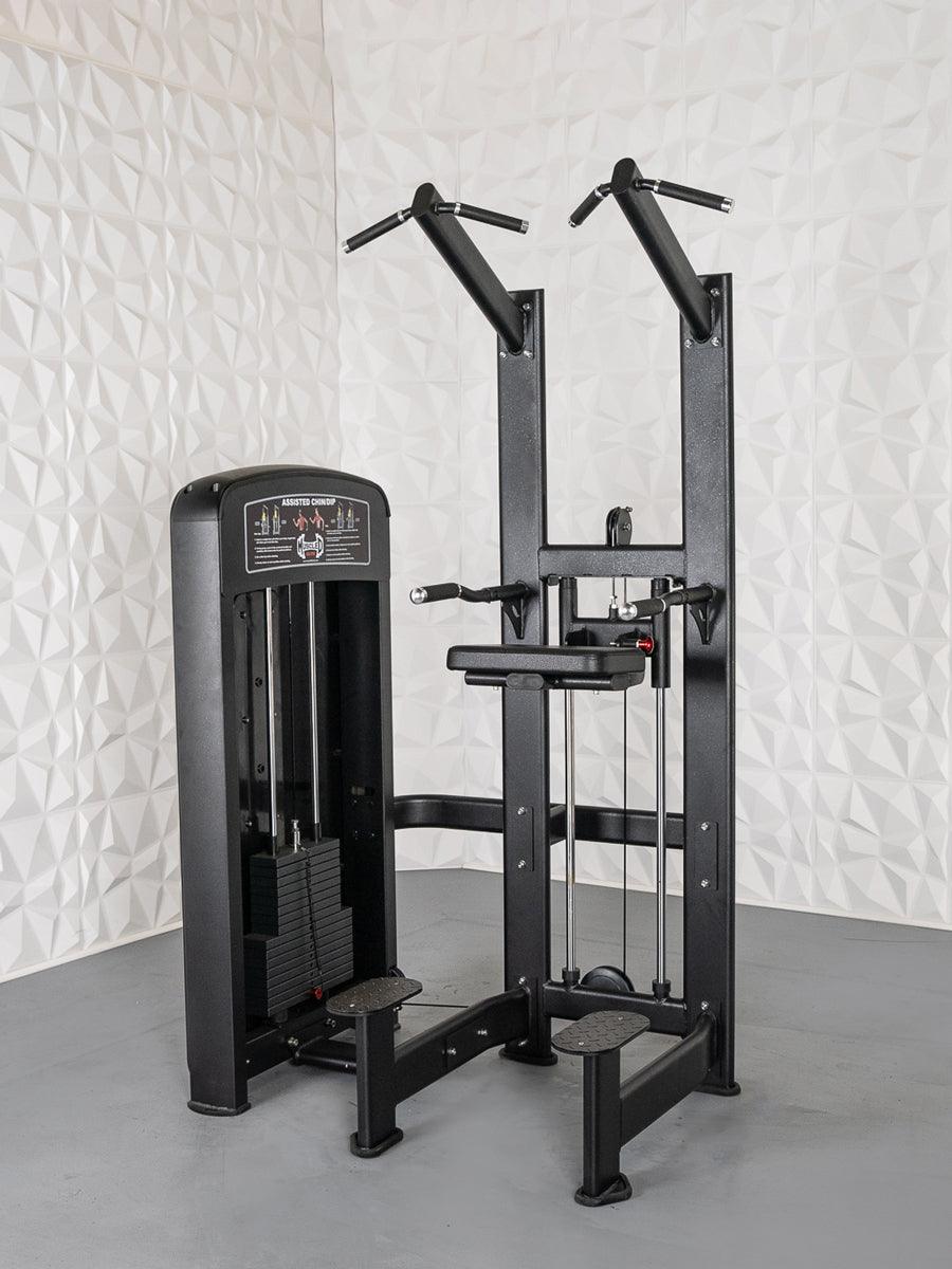 Elite Selectorized Assisted Chin/Dip - Muscle D Fitness - Commercial Grade - Adjustable - Pin Selectorized - Back & Shoulder Combo Machine - Grit Grind Strength