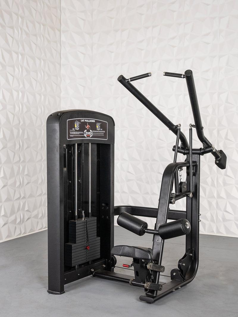 Elite Selectorized Lat Pulldown - Muscle D Fitness - Commercial Adjustable Seated Pin Selectorized Lat Pull - Down - Grit Grind Strength