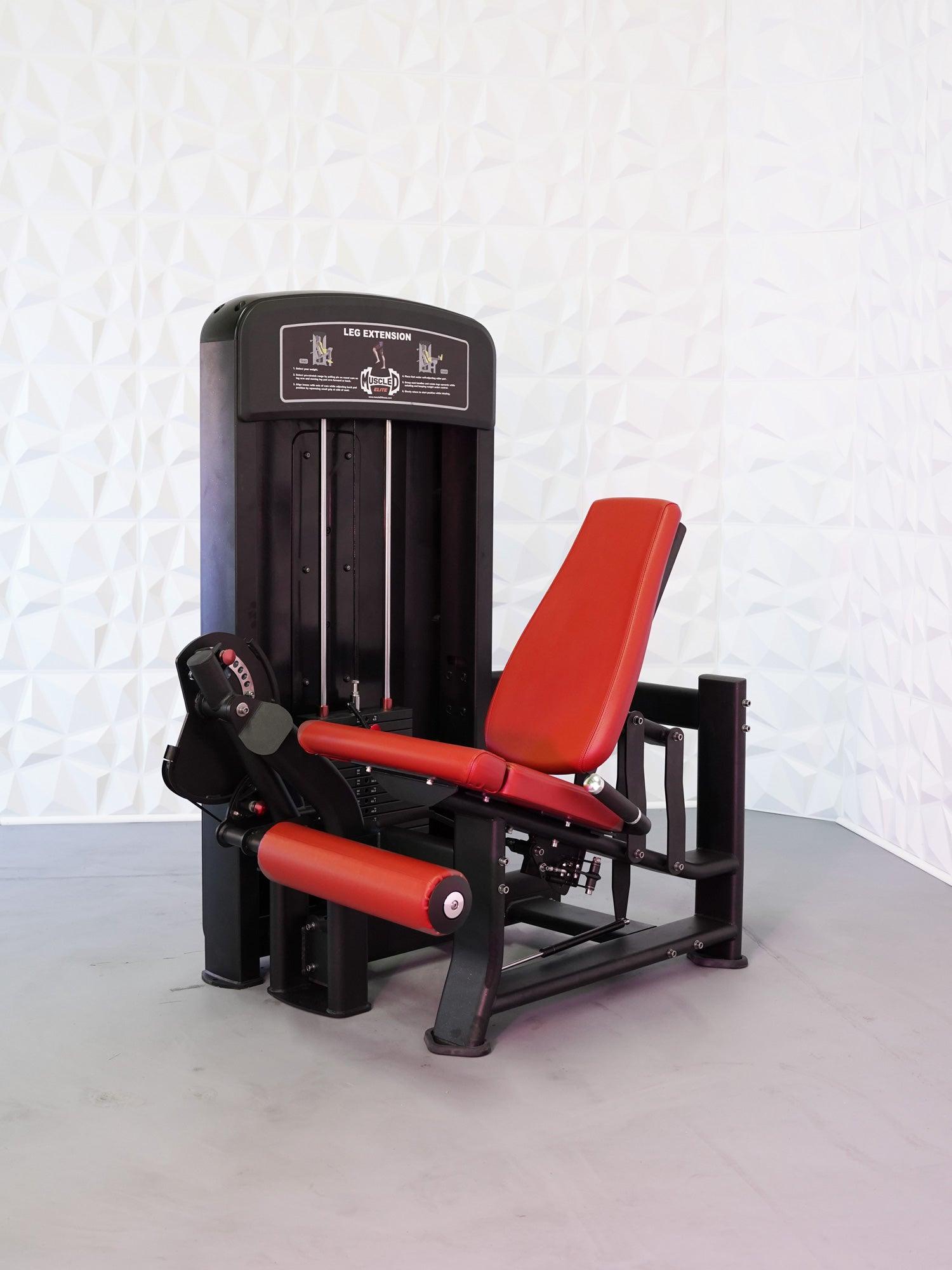 Elite Selectorized Leg Extension - Muscle D Fitness - Commercial Grade - Adjustable Seat - Pin Selectorized - Quad Workout - Grit Grind Strength