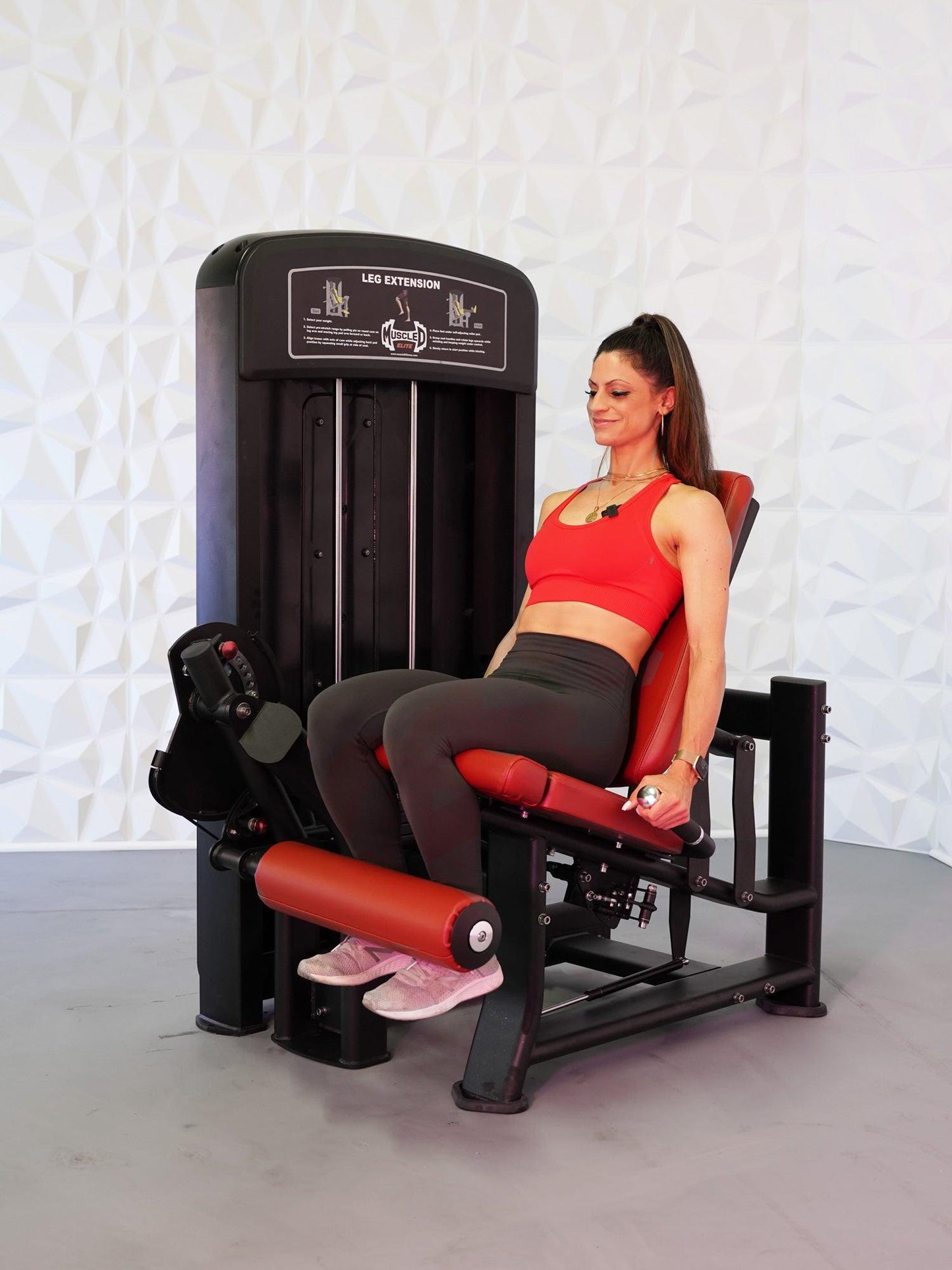 Elite Selectorized Leg Extension - Muscle D Fitness - Commercial Grade - Adjustable Seat - Pin Selectorized - Quad Workout - Grit Grind Strength