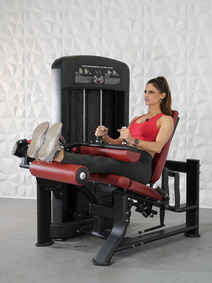 Elite Selectorized Leg Extension Seated Leg Curl Combo - Muscle D Fitness - Commercial Grade - Adjustable Seated - Pin Selectorized - Grit Grind Strength