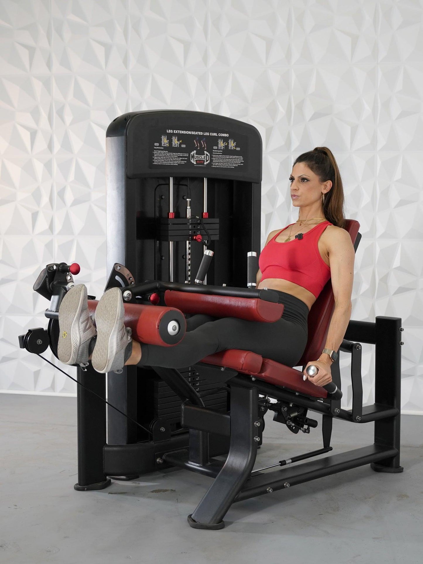 Elite Selectorized Leg Extension Seated Leg Curl Combo - Muscle D Fitness - Commercial Grade - Adjustable Seated - Pin Selectorized - Grit Grind Strength