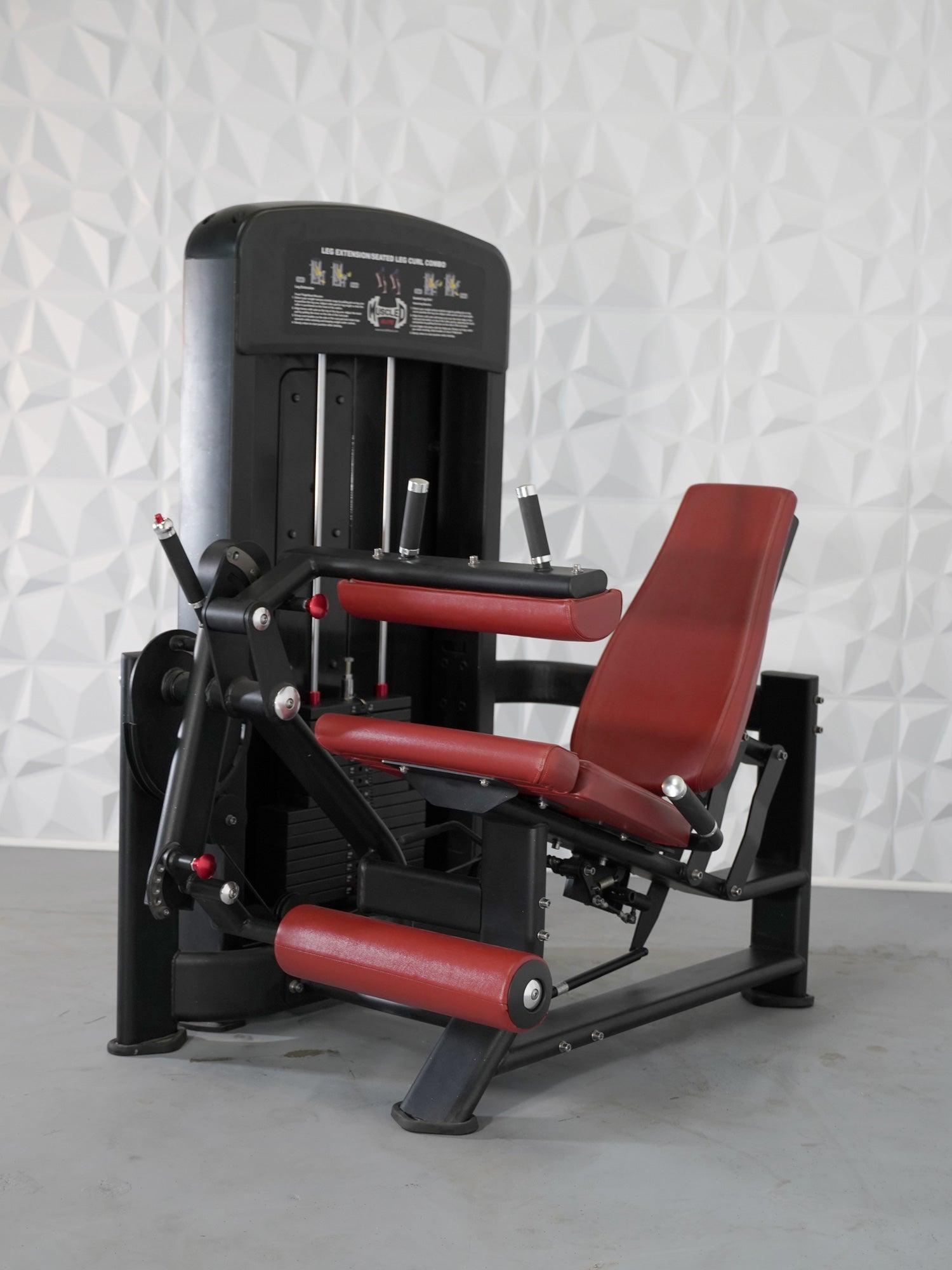 Elite Selectorized Leg Extension Seated Leg Curl Combo - Muscle D Fitness - Commercial Grade - Adjustable Seated - Pin Selectorized - Grit Grind Strength