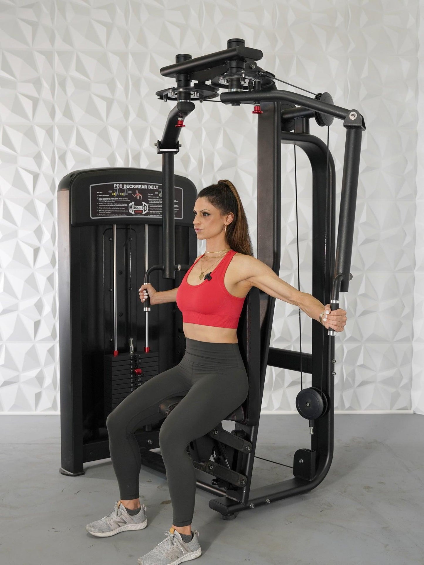 Elite Selectorized Pec Deck/Rear Delt - Muscle D Fitness - Commercial - Adjustable Seat - Pin Selectorized Chest / Back Combo - Grit Grind Strength