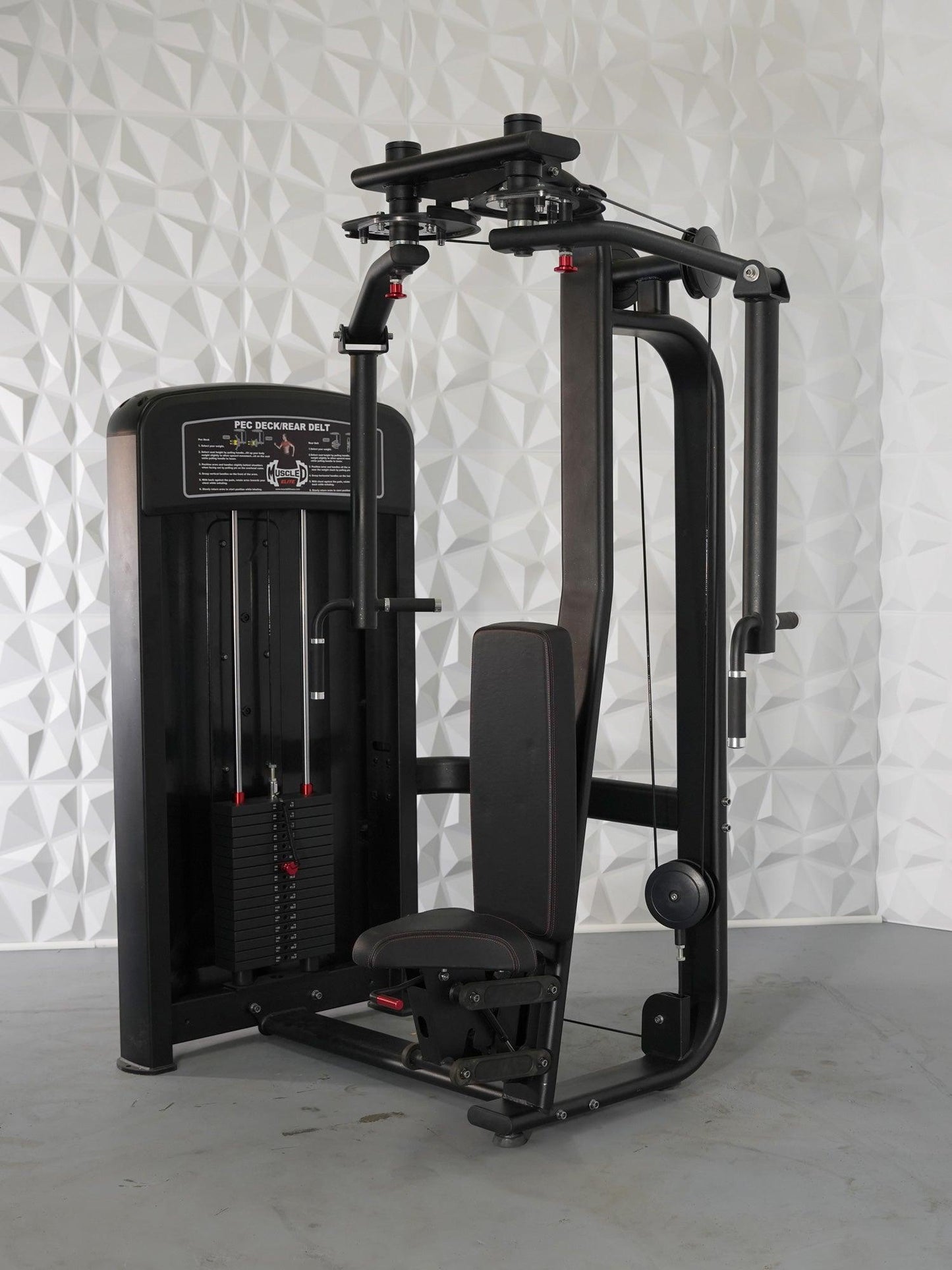 Elite Selectorized Pec Deck/Rear Delt - Muscle D Fitness - Commercial - Adjustable Seat - Pin Selectorized Chest / Back Combo - Grit Grind Strength