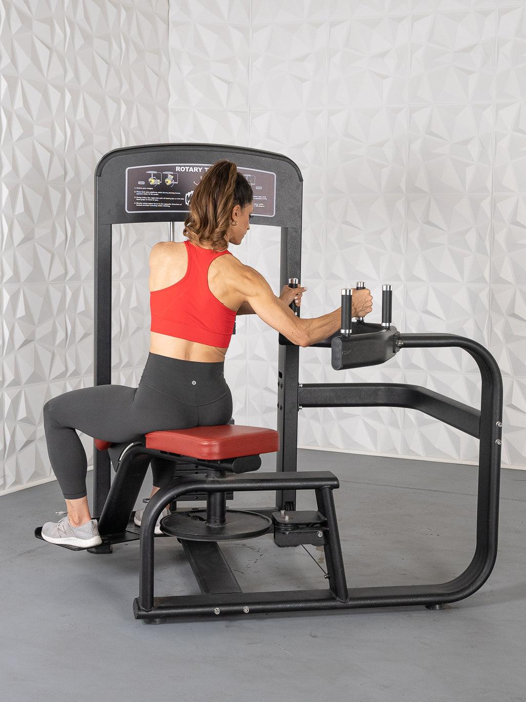 Elite Selectorized Rotary Torso - Muscle D Fitness - Commercial - Adjustable Seat - Pin Selectorized Stack - Oblique Trainer - Grit Grind Strength