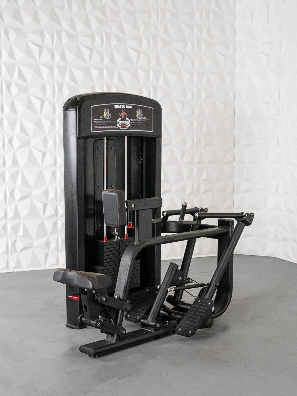Elite Selectorized Seated Row - Muscle D Fitness - Commercial Adjustable Seated Pin Selectorized Rear Delt Workout - Grit Grind Strength