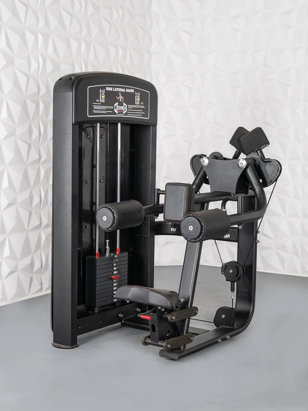 Elite Selectorized Side Lateral Raise - Muscle D Fitness - Commercial - Adjustable Seated - Pin Selectorized - Padded Shoulder Workout - Grit Grind Strength
