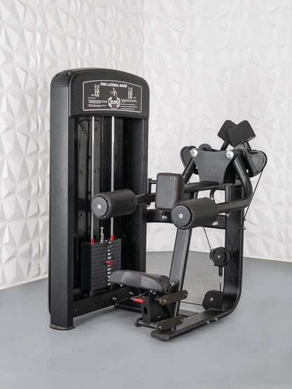 Elite Selectorized Side Lateral Raise - Muscle D Fitness - Commercial - Adjustable Seated - Pin Selectorized - Padded Shoulder Workout - Grit Grind Strength