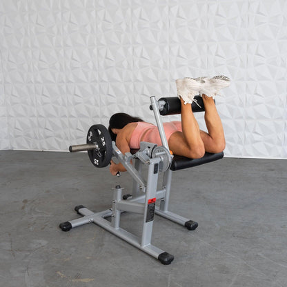 Excel Base Leg Extension / Leg Curl Combo - Muscle D Fitness - Plate Loaded - Silver, Black - Grit Grind Strength