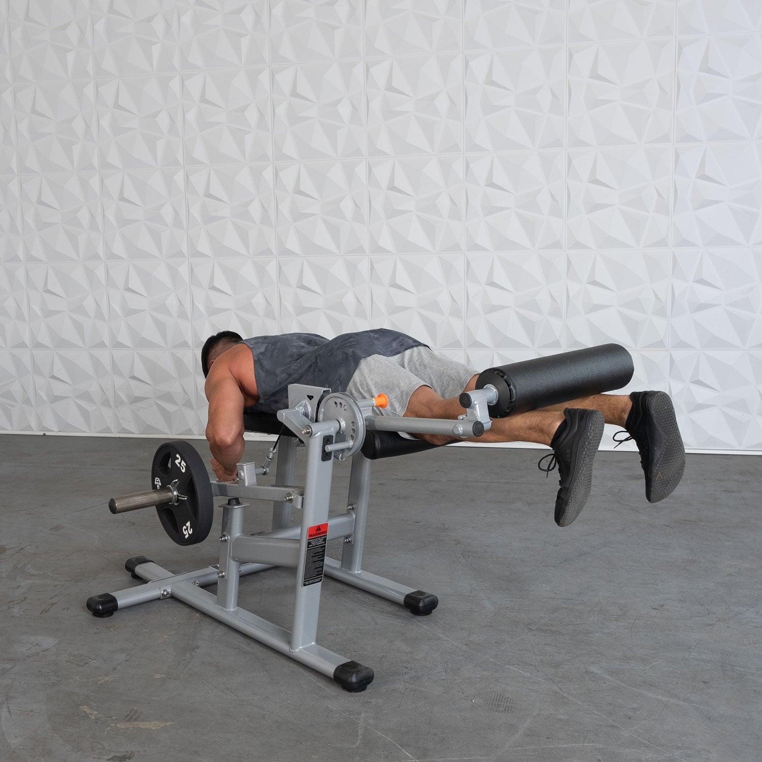 Excel Base Leg Extension / Leg Curl Combo - Muscle D Fitness - Plate Loaded - Silver, Black - Grit Grind Strength