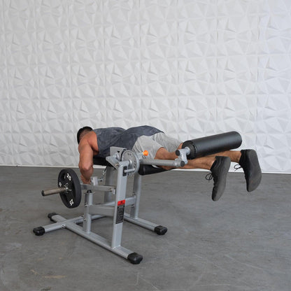 Excel Base Leg Extension / Leg Curl Combo - Muscle D Fitness - Plate Loaded - Silver, Black - Grit Grind Strength