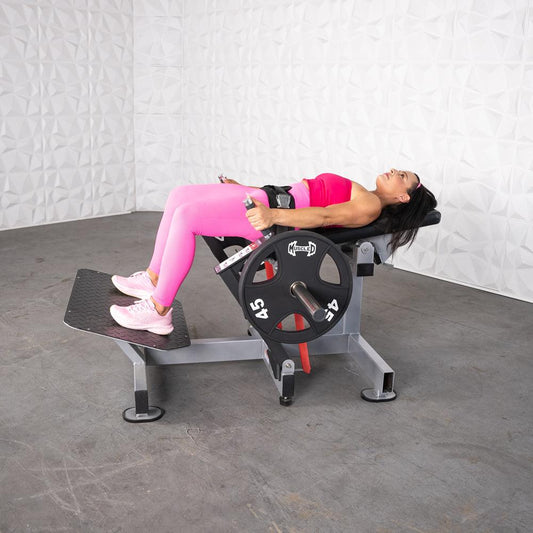 Excel Base Plate Loaded Hip Thruster - Muscle D Fitness - Leverage Glute Drive - Grit Grind Strength