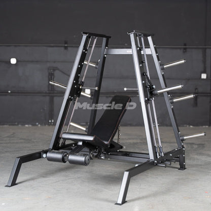 Excel Convergent Bench / Incline / Decline Press Combo - Muscle D Fitness - Plate Load Chest Press - Band Compatible - Grit Grind Strength