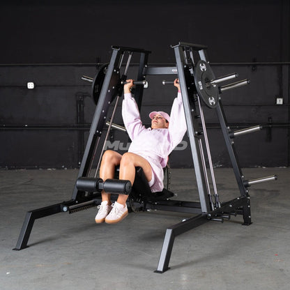 Excel Convergent Bench / Incline / Decline Press Combo - Muscle D Fitness - Plate Load Chest Press - Band Compatible - Grit Grind Strength