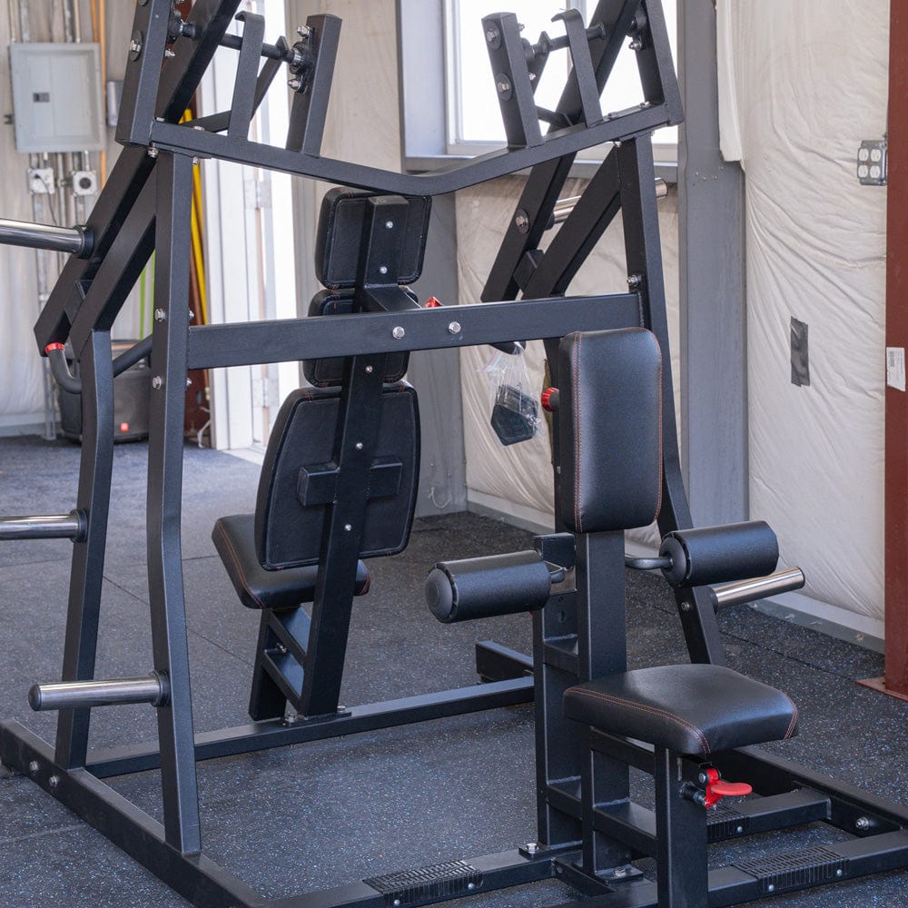 Excel Iso - Lateral Chest/Back Combo - Muscle D Fitness - Plate Loaded - Gas Shock Assisted Seat Adjustment - Grit Grind Strength