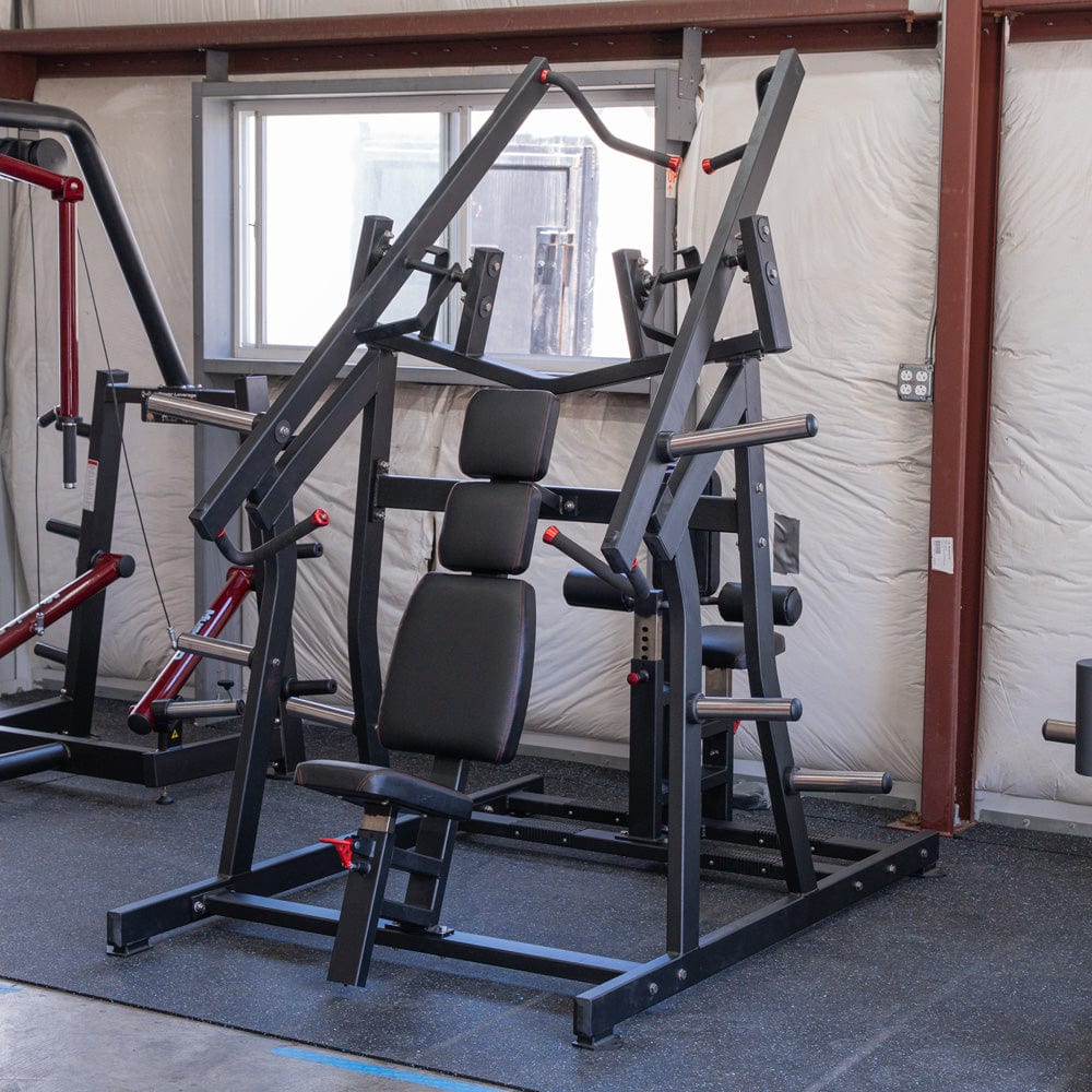 Excel Iso - Lateral Chest/Back Combo - Muscle D Fitness - Plate Loaded - Gas Shock Assisted Seat Adjustment - Grit Grind Strength