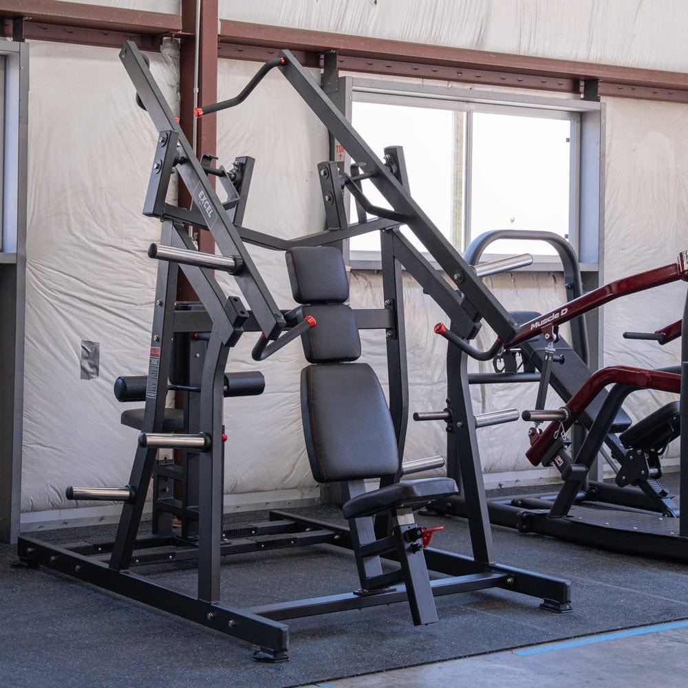 Excel Iso - Lateral Chest/Back Combo - Muscle D Fitness - Plate Loaded - Gas Shock Assisted Seat Adjustment - Grit Grind Strength