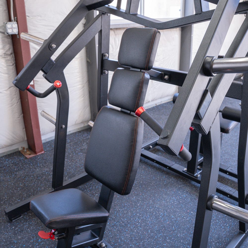 Excel Iso - Lateral Chest/Back Combo - Muscle D Fitness - Plate Loaded - Gas Shock Assisted Seat Adjustment - Grit Grind Strength