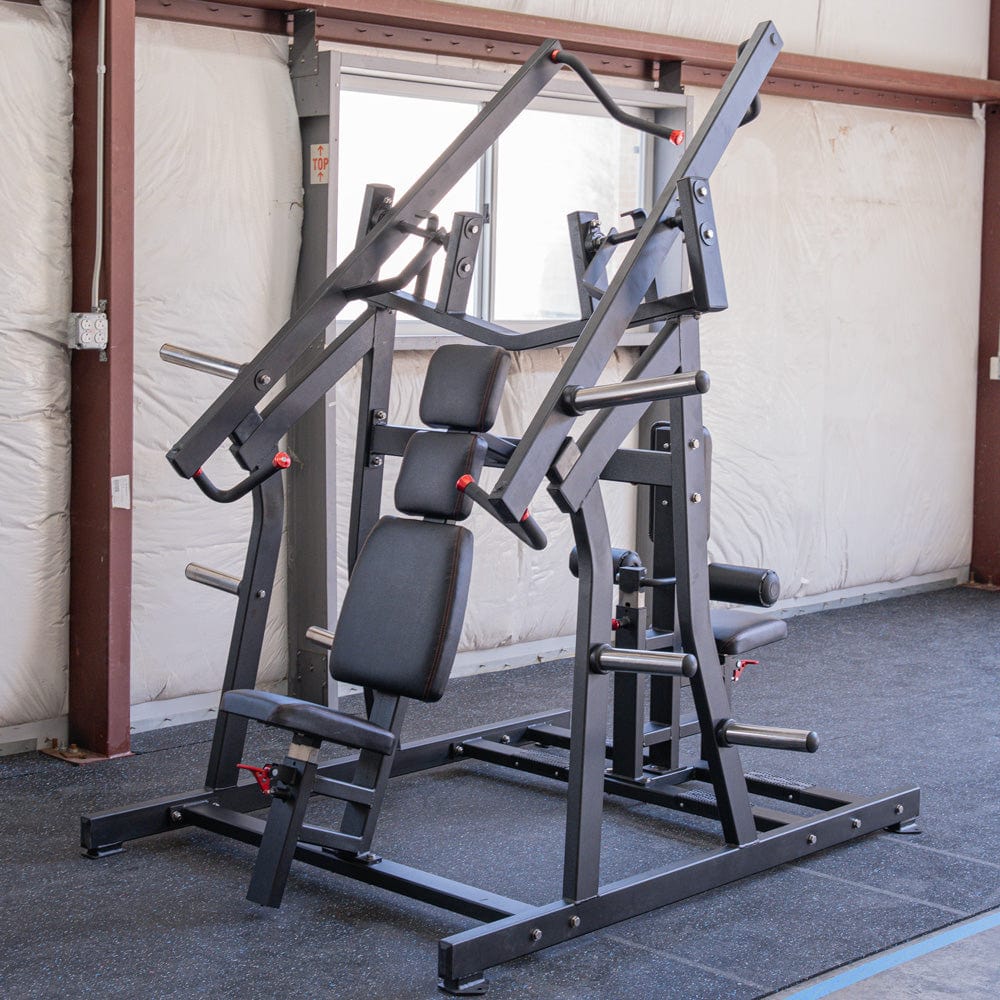 Excel Iso - Lateral Chest/Back Combo - Muscle D Fitness - Plate Loaded - Gas Shock Assisted Seat Adjustment - Grit Grind Strength