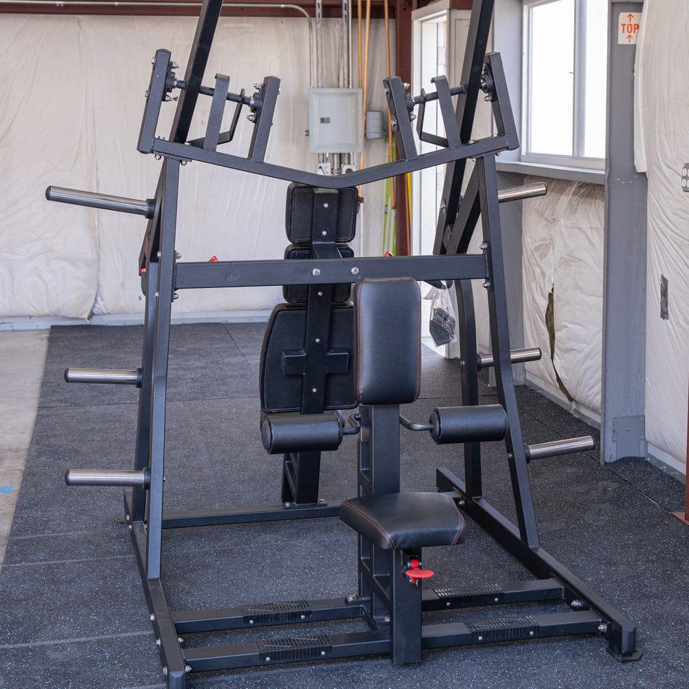 Excel Iso - Lateral Chest/Back Combo - Muscle D Fitness - Plate Loaded - Gas Shock Assisted Seat Adjustment - Grit Grind Strength