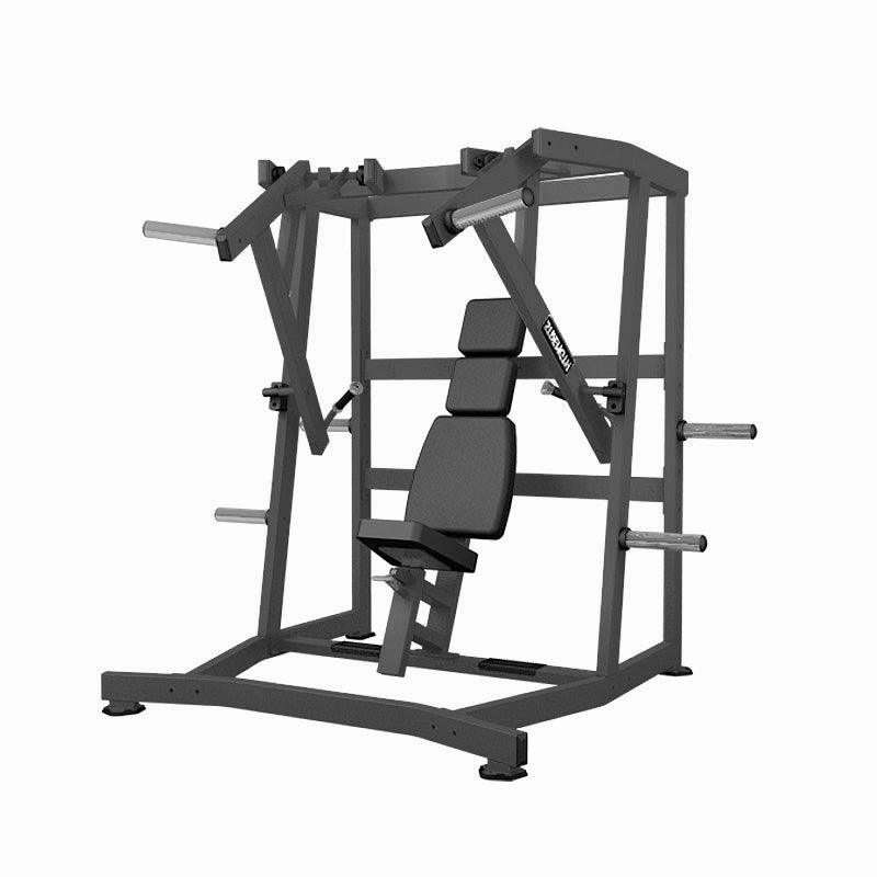 Excel Iso - Lateral Wide Chest Press - Muscle D Fitness - Plate Load Bench Press - Gas Shock Assisted Seat Adjustment - Plate Storage Pegs - Grit Grind Strength
