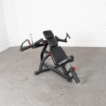 Excel Leverage Incline Pec Fly - Muscle D Fitness - Plate Loaded Chest - Piston Assisted Seat Adjustment - Grit Grind Strength