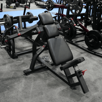 Excel Leverage Incline Pec Fly - Muscle D Fitness - Plate Loaded Chest - Piston Assisted Seat Adjustment - Grit Grind Strength