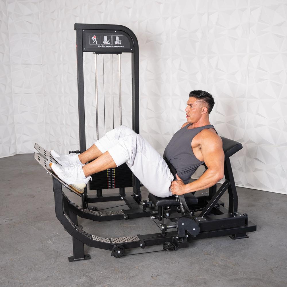 Excel Selectorized Hip Thrust Glute - Muscle D Fitness - Selectorized Glute Drive - Band Compatable - Grit Grind Strength