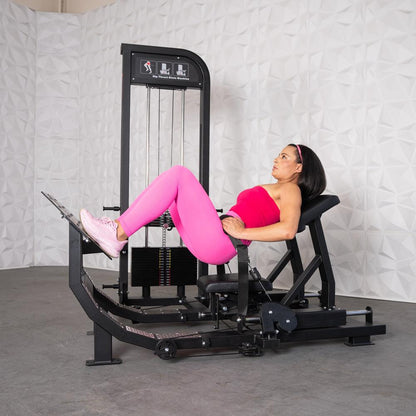 Excel Selectorized Hip Thrust Glute - Muscle D Fitness - Selectorized Glute Drive - Band Compatable - Grit Grind Strength