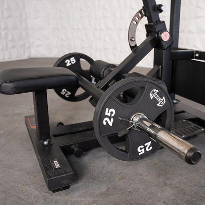 Excel Standing Hip Thrust - Muscle D Fitness - Plate Load Extension - Band Compatible - Adjustable Pads - Grit Grind Strength